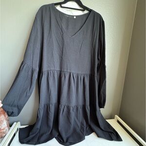 Elegant Black Long Sleeve Dress